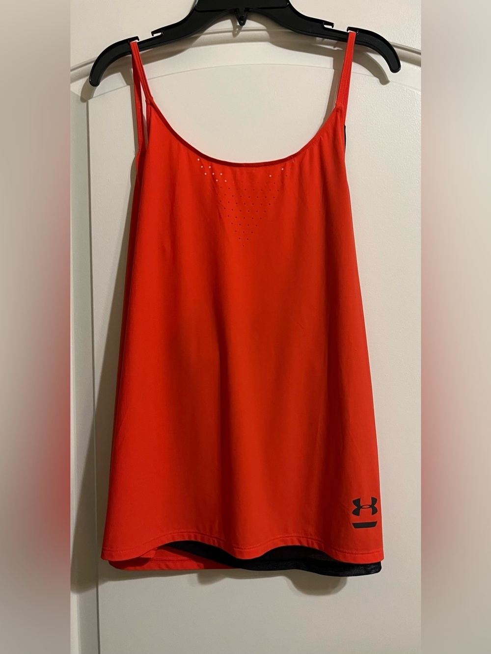 NWT Under Armour Heat Gear Women's Orange Red Black Athletic Tank Top XL